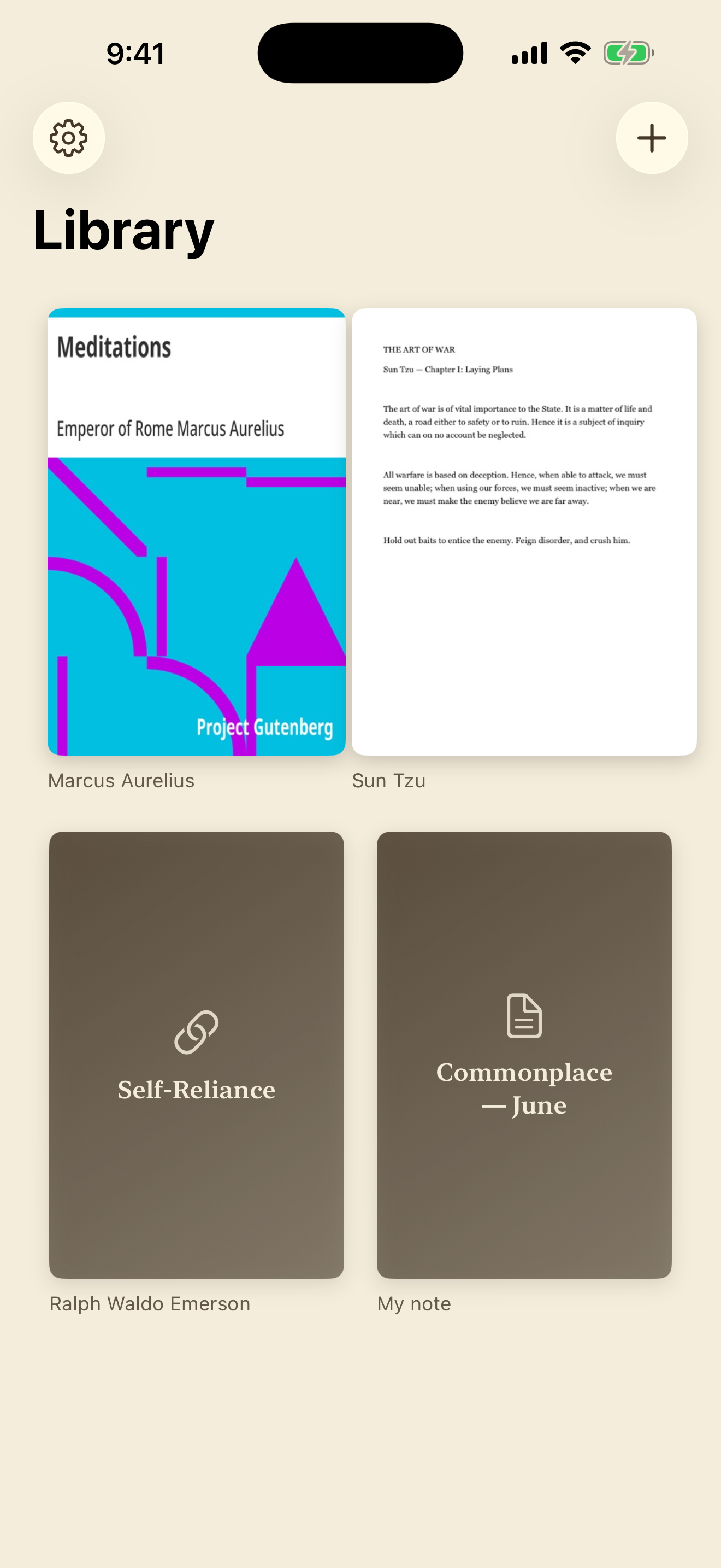 Gloss screenshot: 02 library