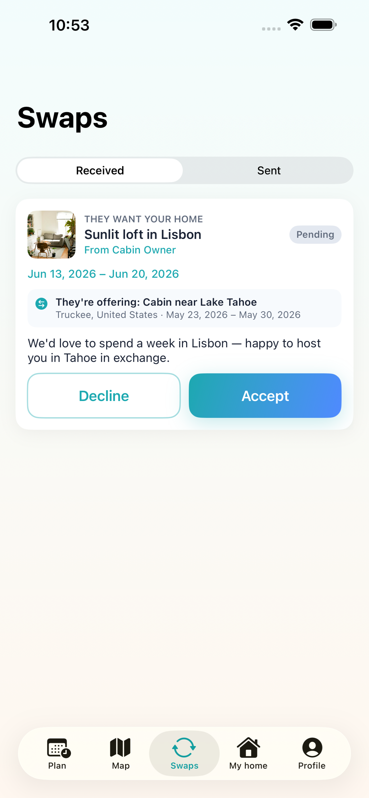 Keyaway screenshot: 05 trip confirmed