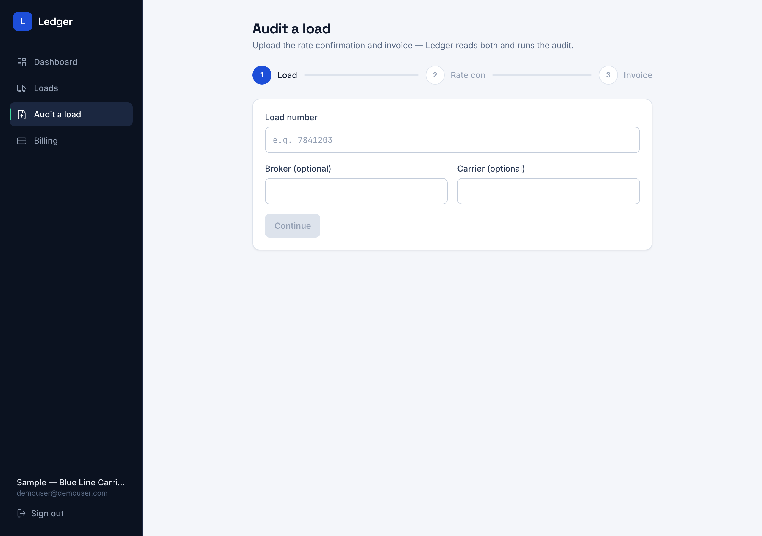 Ledger: Audit a load in three steps