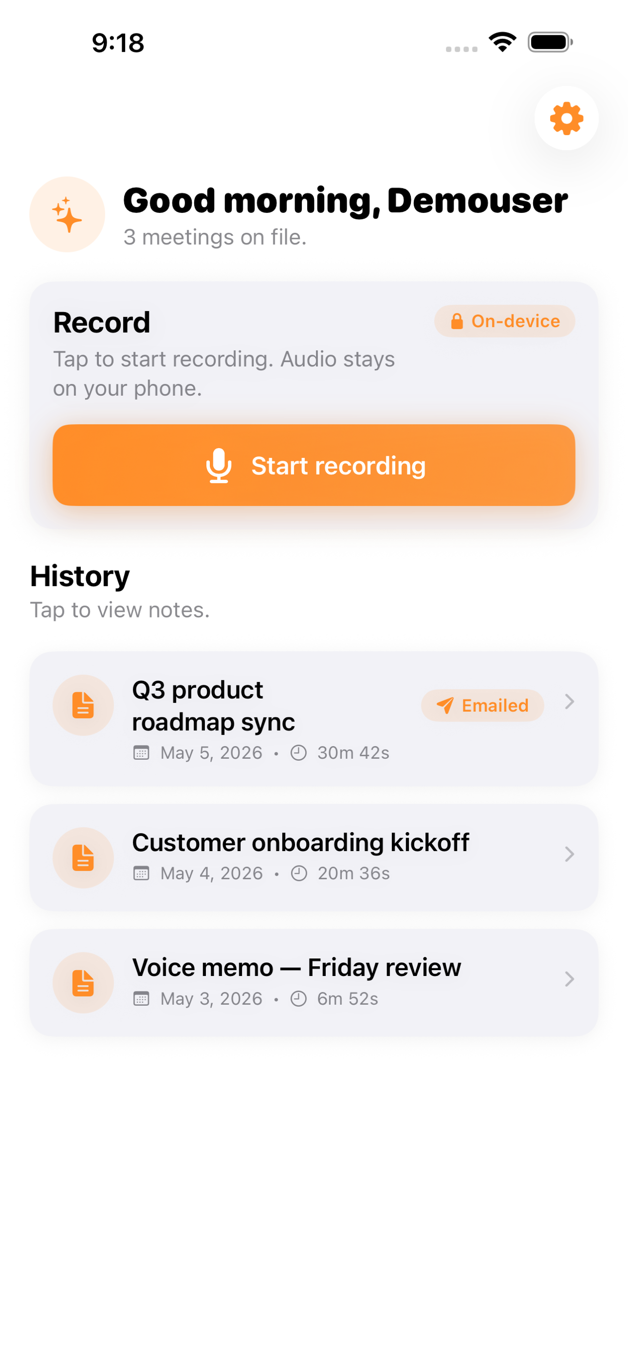 Recap screenshot: 01 home
