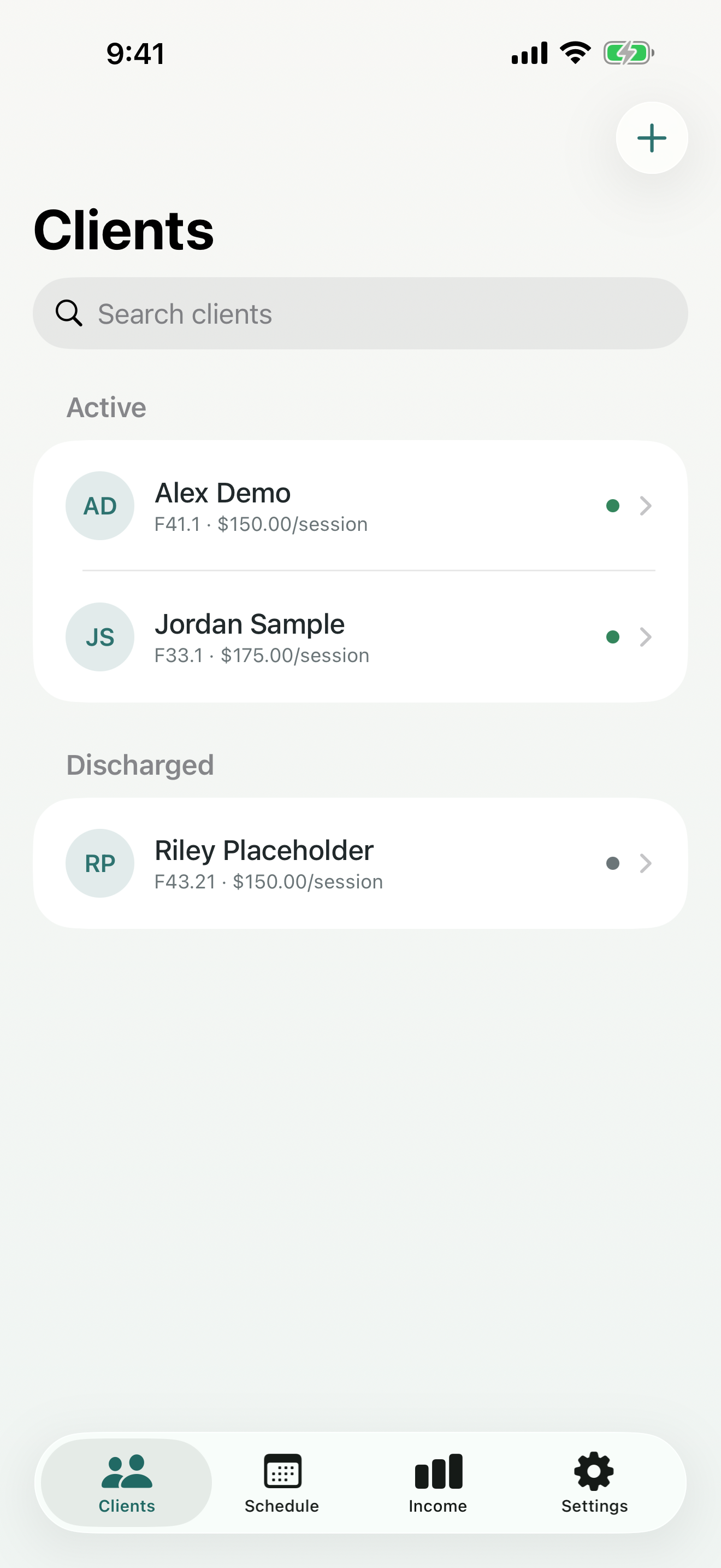 Solenote screenshot: 02 ClientDetail