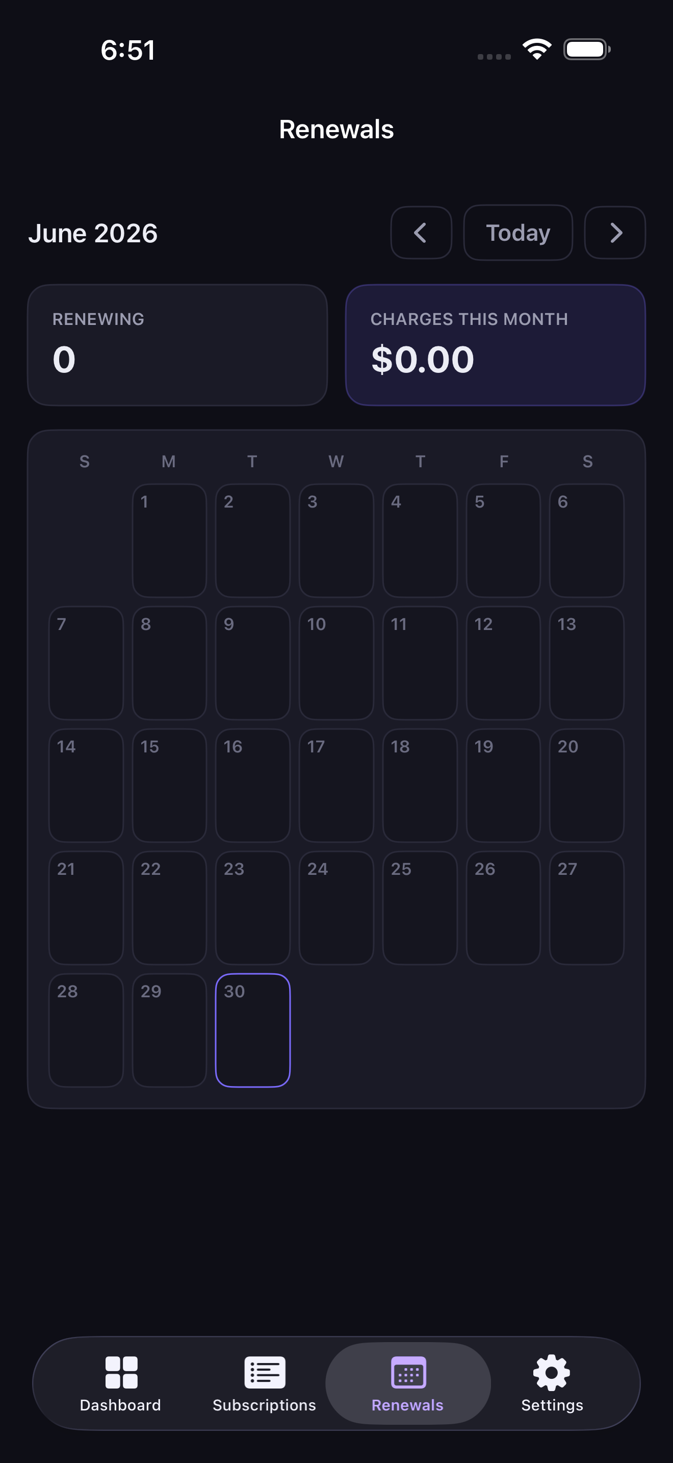 SubLedger screenshot: 03 Renewals